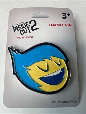 NWT Disney Inside Out 2 Joy Enamel Pin in Blue & Yellow